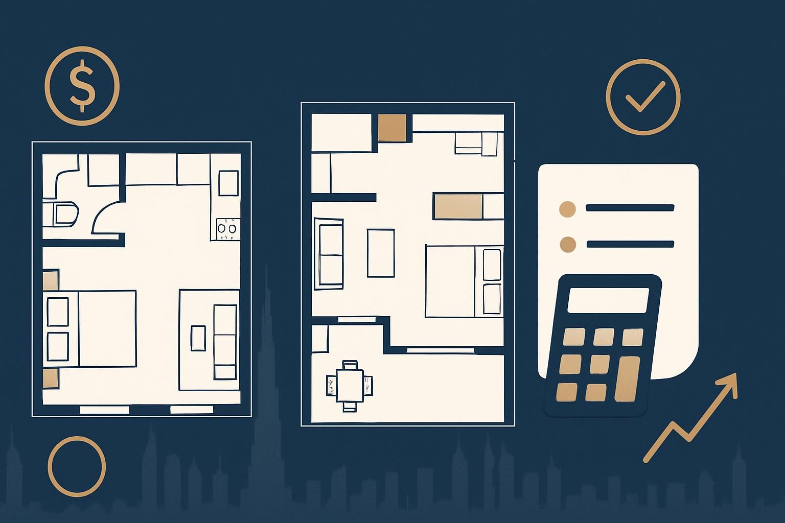Dubai studio and one-bedroom budget comparison with calculator