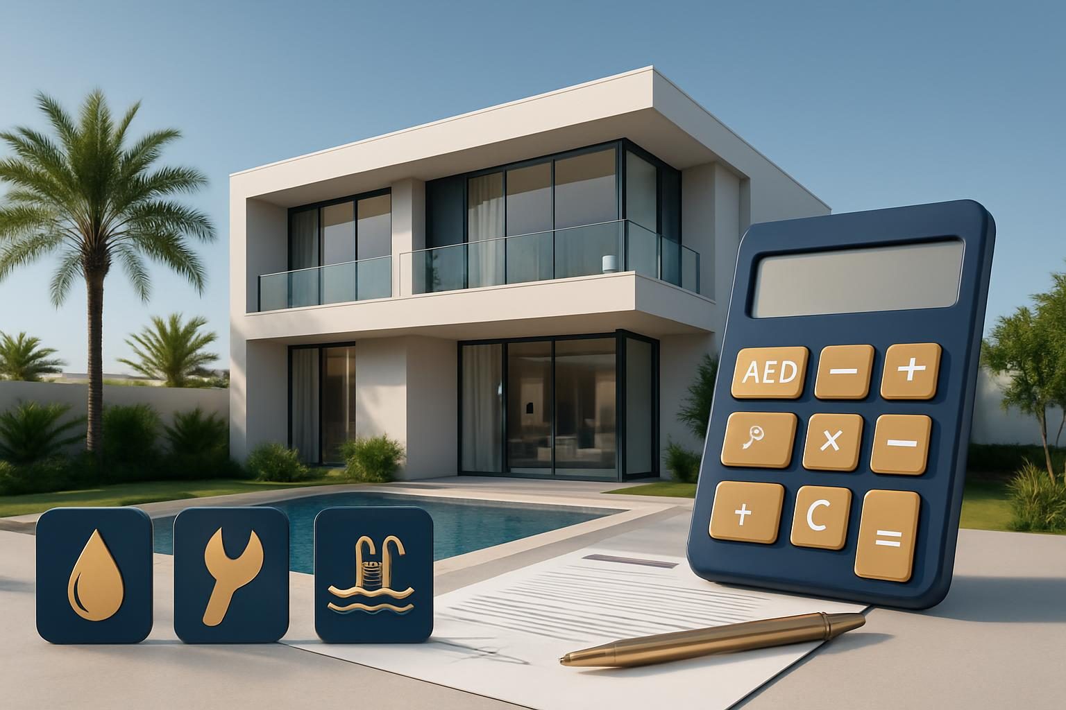 Dubai villa with budget calculator and ownership cost planning elements
