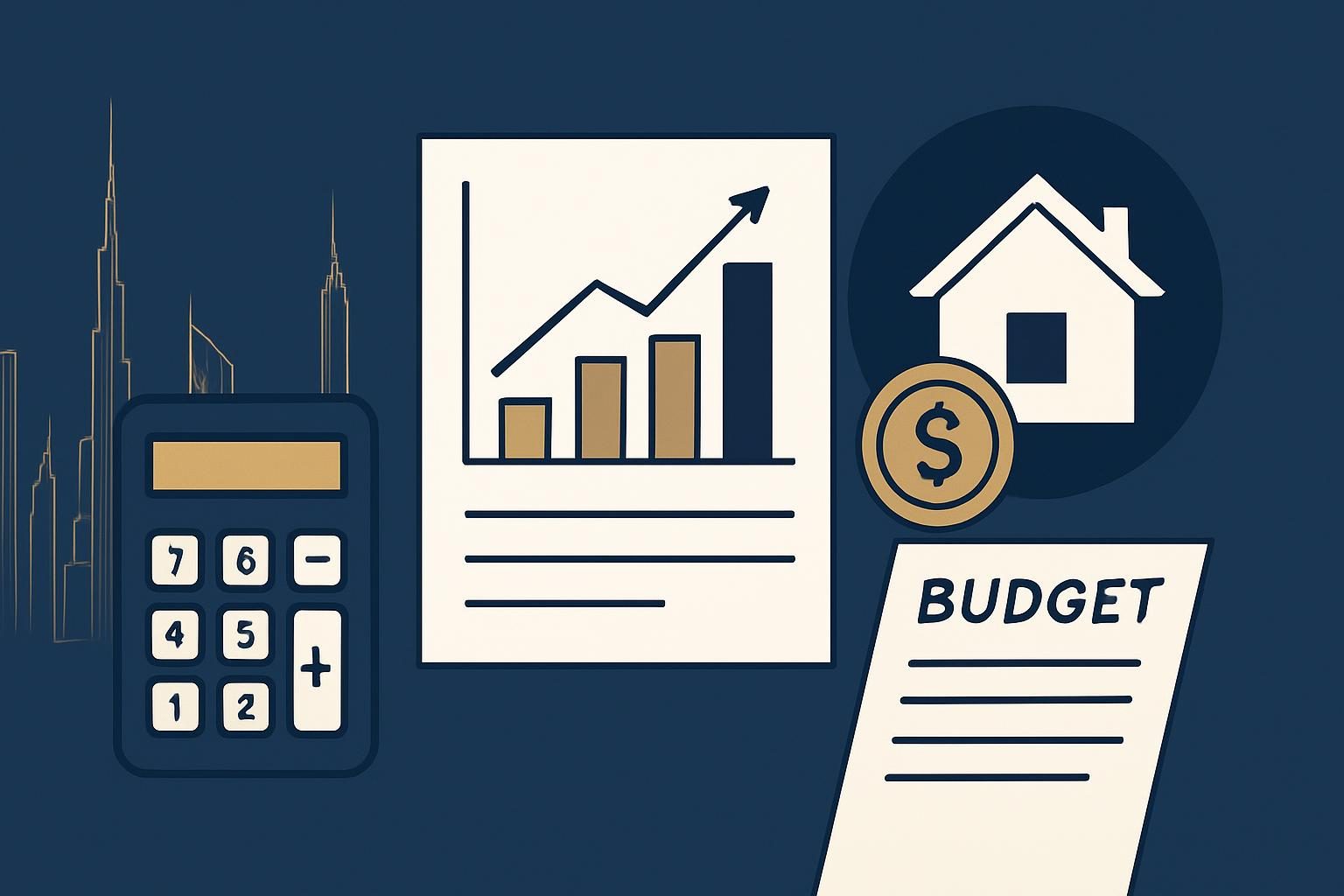 Dubai mortgage calculator with payment chart and budget notes