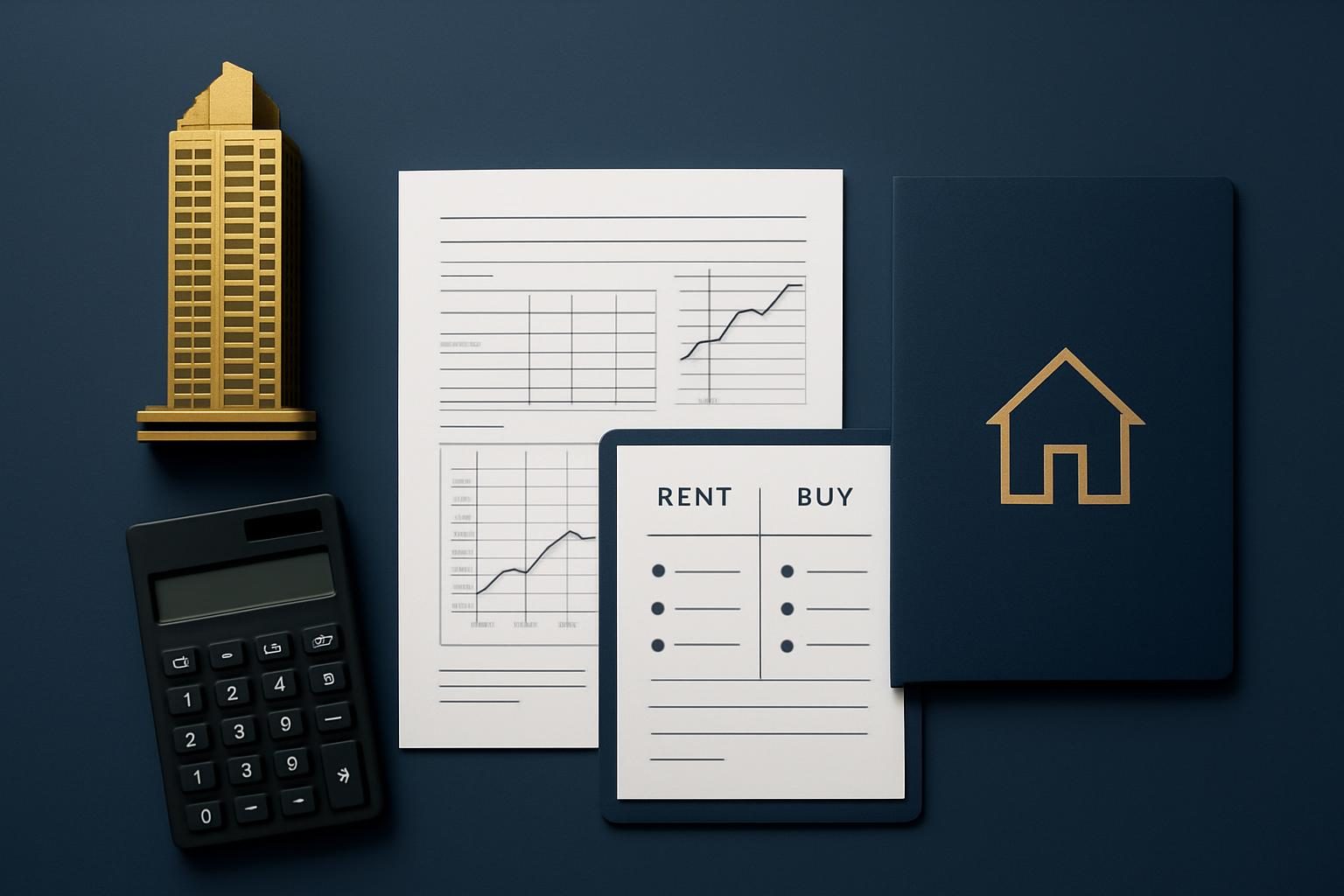 Dubai property handover planning with calculator and budget papers